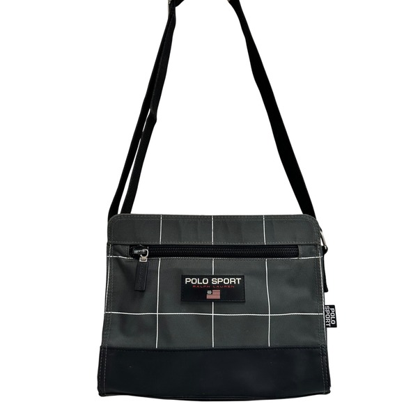 Polo Sport Ralph Lauren Vintage Crossbody Bag Messenger Shoulder Bag Gray - Picture 1 of 10